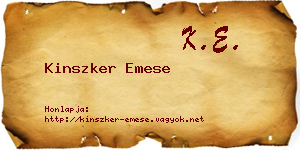 Kinszker Emese névjegykártya